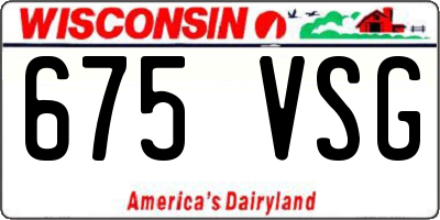WI license plate 675VSG