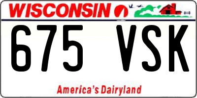 WI license plate 675VSK