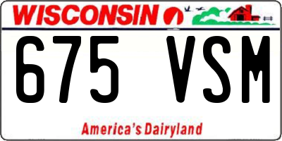 WI license plate 675VSM
