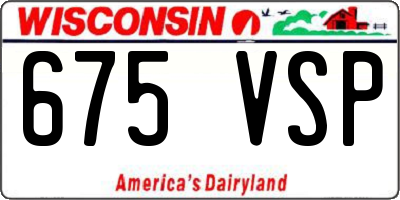 WI license plate 675VSP
