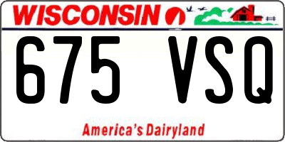 WI license plate 675VSQ