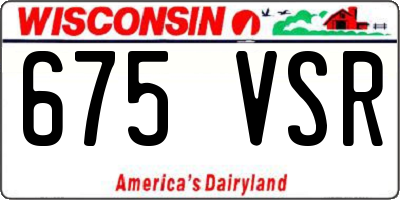WI license plate 675VSR