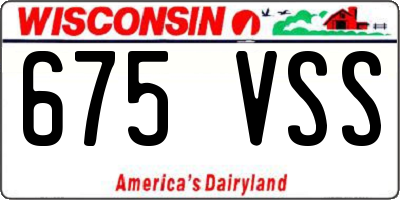 WI license plate 675VSS