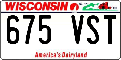 WI license plate 675VST