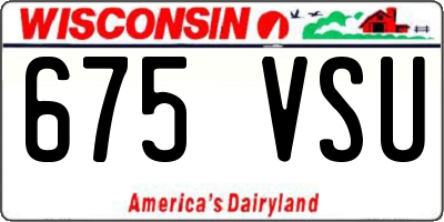 WI license plate 675VSU