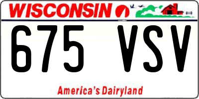 WI license plate 675VSV