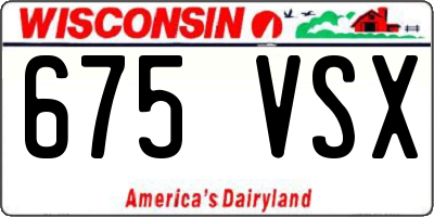 WI license plate 675VSX