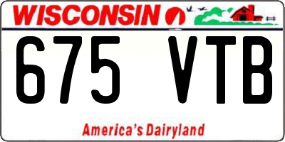 WI license plate 675VTB