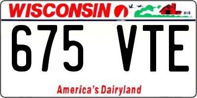 WI license plate 675VTE