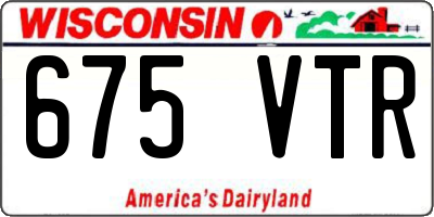 WI license plate 675VTR