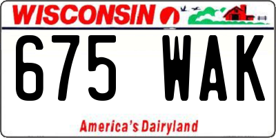 WI license plate 675WAK