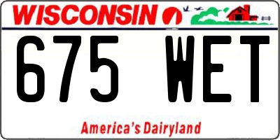 WI license plate 675WET