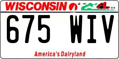 WI license plate 675WIV