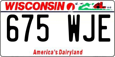 WI license plate 675WJE