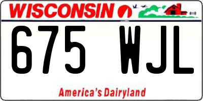 WI license plate 675WJL