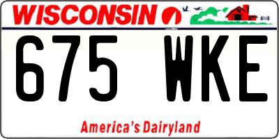 WI license plate 675WKE
