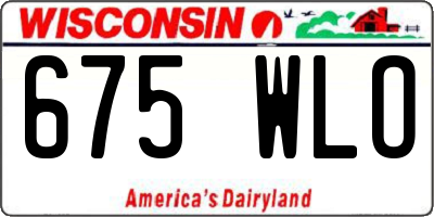 WI license plate 675WLO