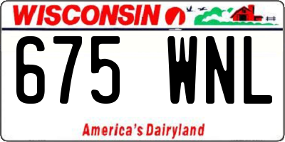 WI license plate 675WNL