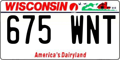WI license plate 675WNT