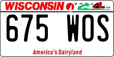 WI license plate 675WOS