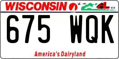 WI license plate 675WQK
