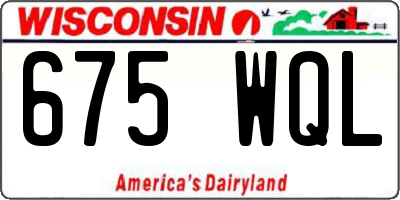 WI license plate 675WQL