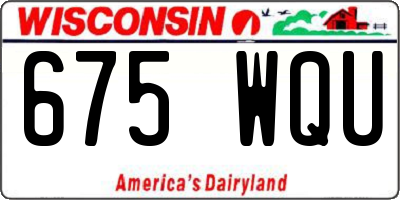 WI license plate 675WQU