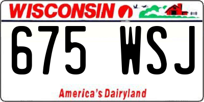 WI license plate 675WSJ