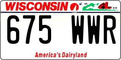 WI license plate 675WWR