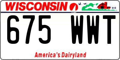 WI license plate 675WWT