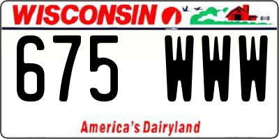 WI license plate 675WWW