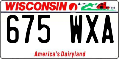 WI license plate 675WXA