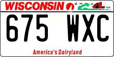 WI license plate 675WXC