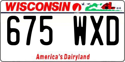 WI license plate 675WXD