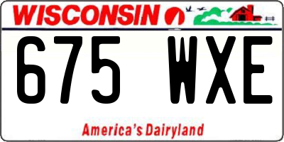 WI license plate 675WXE