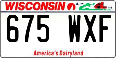 WI license plate 675WXF