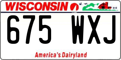 WI license plate 675WXJ