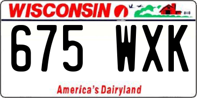 WI license plate 675WXK