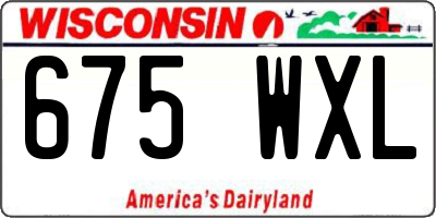 WI license plate 675WXL