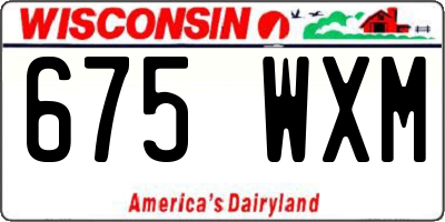 WI license plate 675WXM