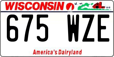 WI license plate 675WZE