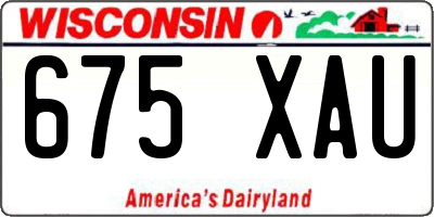 WI license plate 675XAU
