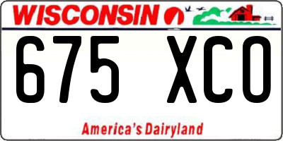 WI license plate 675XCO