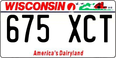 WI license plate 675XCT
