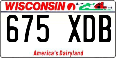 WI license plate 675XDB