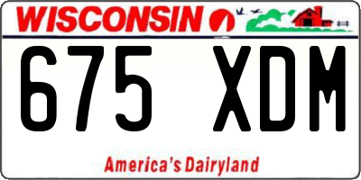 WI license plate 675XDM