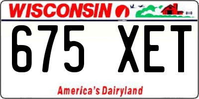 WI license plate 675XET