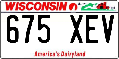 WI license plate 675XEV