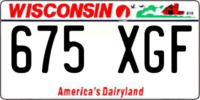 WI license plate 675XGF