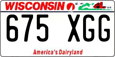 WI license plate 675XGG